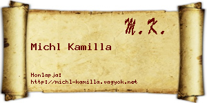 Michl Kamilla névjegykártya